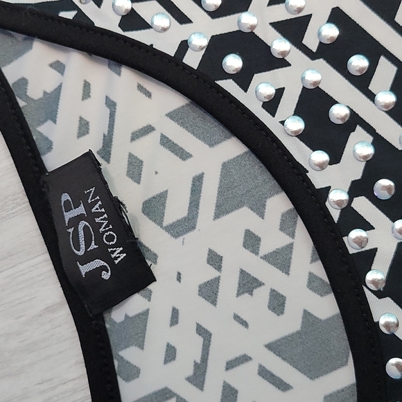 JSP Woman black and white Top with studded neckline XL - Picture 7 of 11